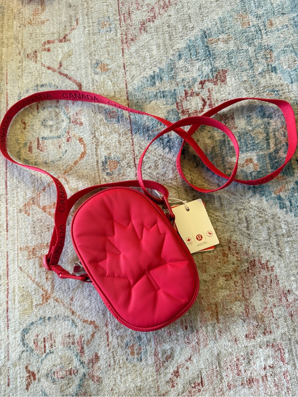 lululemon athletica Red Quilted Maple Crossbody Bag